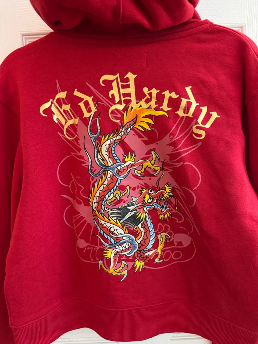 ED HARDY Dragon Cherry Zip Up Tattoo Hoodie Size Large *LIKE NEW* - Picture 4 of 7